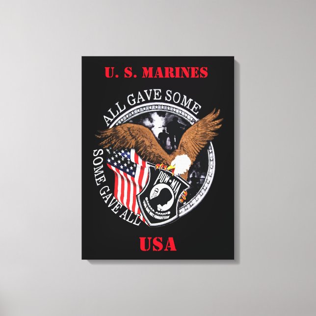 Toile Marines patriotiques des États-Unis Guerres milita (Recto)