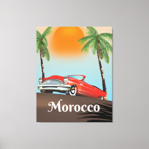 Toile Maroc Classic Red affiche de voyage voiture
