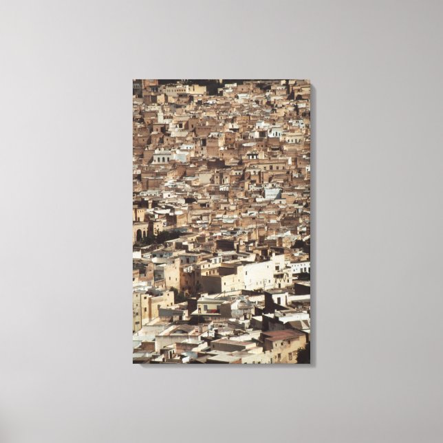 Toile Maroc, Fès, Vue aérienne de Cityscape (Recto)