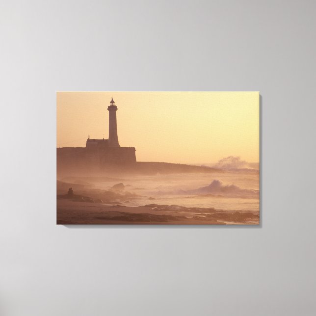 Toile Maroc, Rabat, Phare au coucher du soleil avec (Recto)