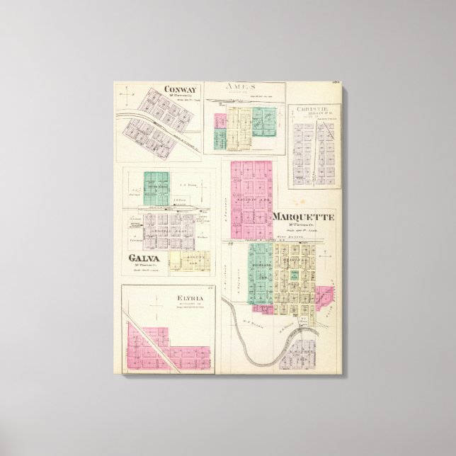 Toile Marquette, Conway, Galva, Elyria, Ames, Kansas (Recto)