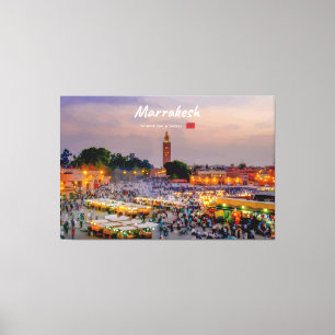 Toile Marrakech, Maroc - Place Jemaa el Fnaa