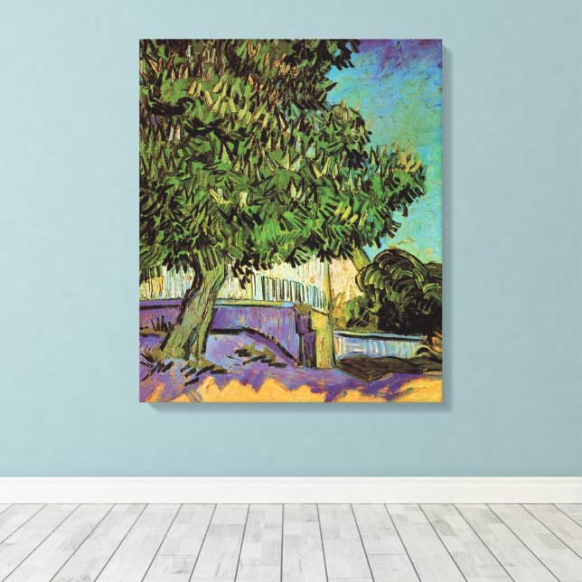Toile Marronnier en fleurs par Vincent van Gogh (Insitu (Plancher de Bois))