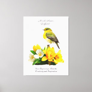 Toile Mars Mois de naissance Fleur vibrante Cadeau d'ann