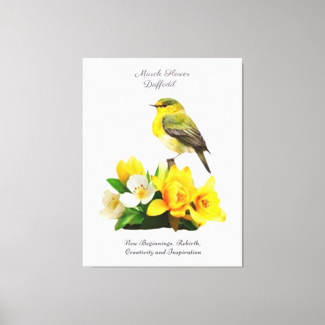 Toile Mars Mois de naissance Fleur vibrante Cadeau d'ann (Recto)