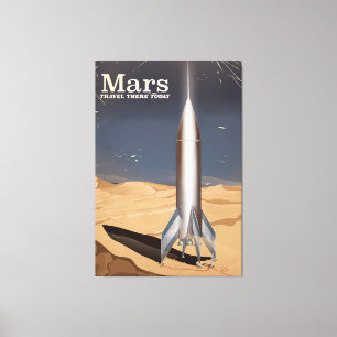 Toile Mars - Voyage là-bas aujourd'hui affiche de voyage