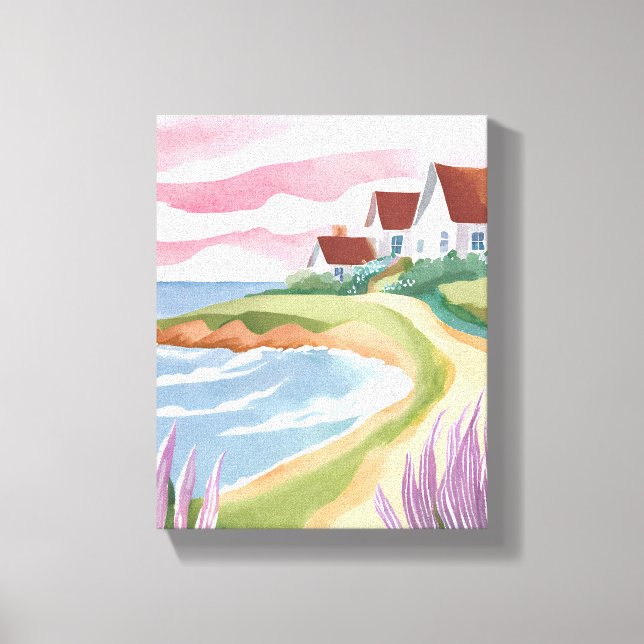 Toile Martha's Vineyard | Peinture de chemin de plage à  (Recto)