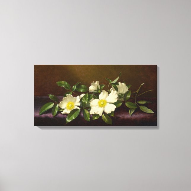 Toile Martin Heade Cherokee Roses en tissu violet (Recto)