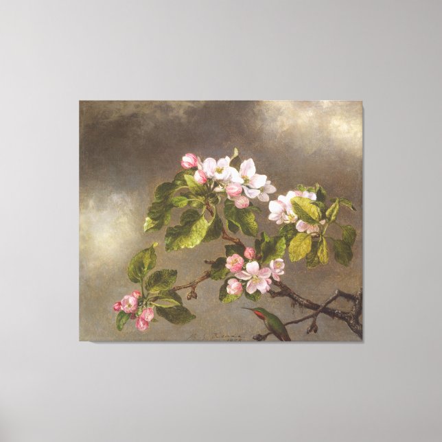 Toile MARTIN J. HEADE - Fleurs de colibris et d'Apple - (Recto)