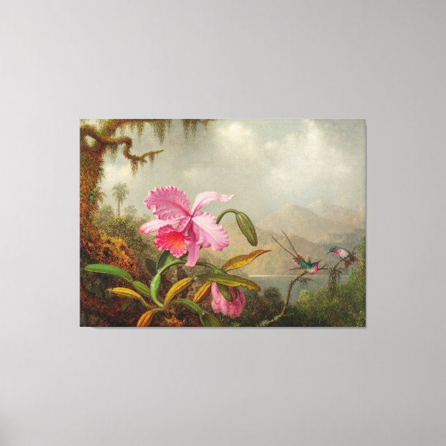 Toile MARTIN J. HEADE Orchid and Hummingbirds (1875-1890 (Recto)