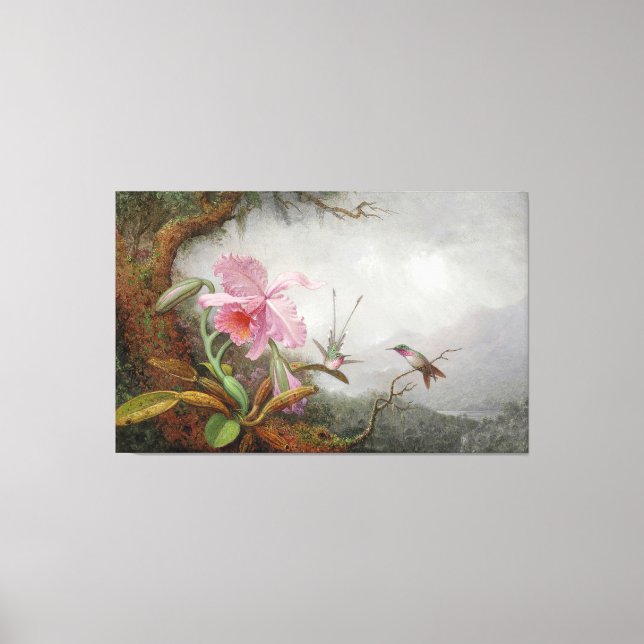 Toile MARTIN JOHNSON HEADE - Colibris et orchidées - (Recto)
