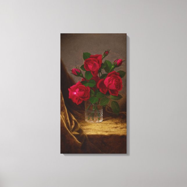 Toile Martin Johnson Heade Jacqueminot Rose (Recto)