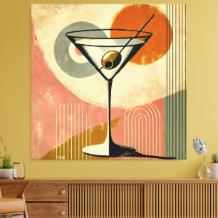 Toile Martini d'art moderne du milieu du siècle