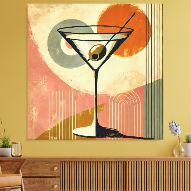 Toile Martini d'art moderne du milieu du siècle (Insitu(Salon))
