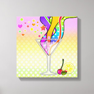 TOILE MARTINI DE STYLE POP ART DES ANNÉES SOIXANTE