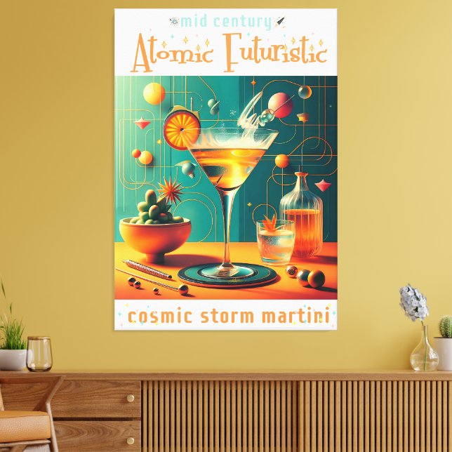 Toile Martini de tempête cosmique futuriste atomique (Insitu(Salon))