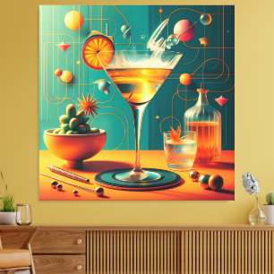 Toile Martini de tempête cosmique futuriste atomique