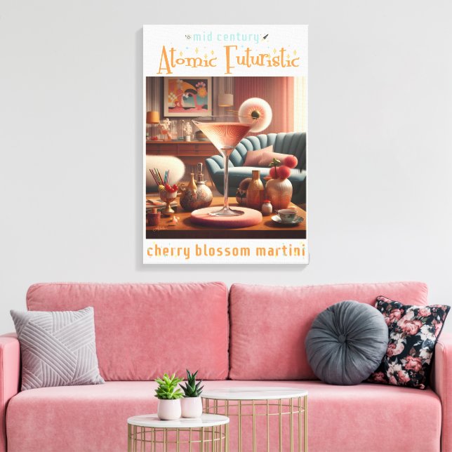 Toile Martini Fleur de Cerisier Atomique (Insitu(Salon))