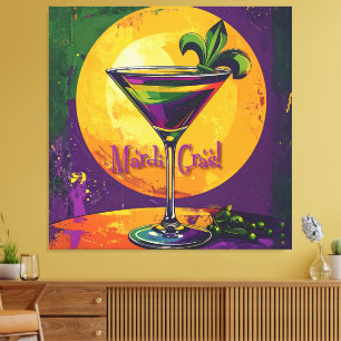 Toile Martini Fleur de Lis Mardi Gras Milieu du Siècle C
