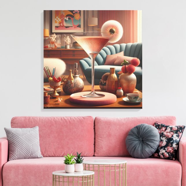Toile Martini Futuriste Atomique à la Fleur de Cerisier (Insitu(Salon))