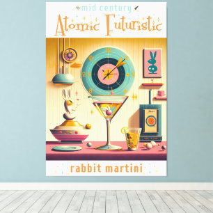 Toile Martini lapin atomique Futuriste du milieu du sièc