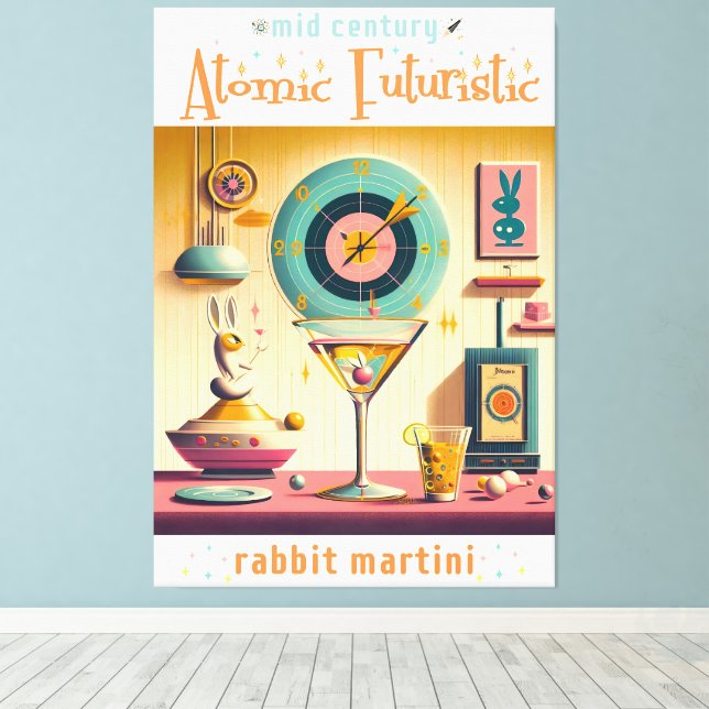 Toile Martini lapin atomique Futuriste du milieu du sièc (Insitu (Plancher de Bois))