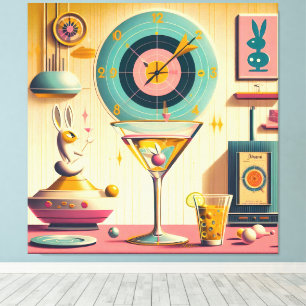 Toile Martini lapin atomique Futuriste du milieu du sièc