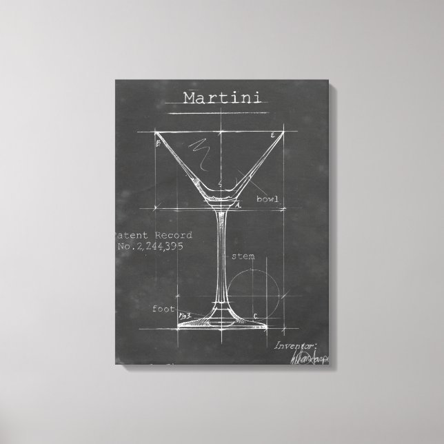 Toile Martini noir et blanc Plan directeur (Recto)