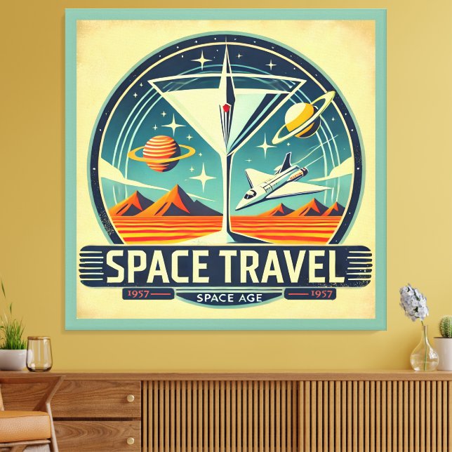Toile Martini Space Travel 1957 New Worlds Logo (Insitu(Salon))