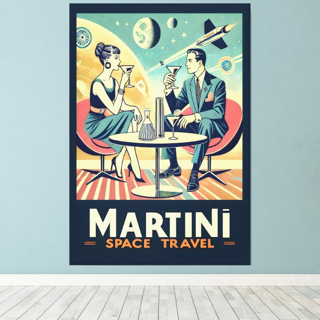 Toile Martini Space Travel Affiches de l'équipage de con (Insitu (Plancher de Bois))