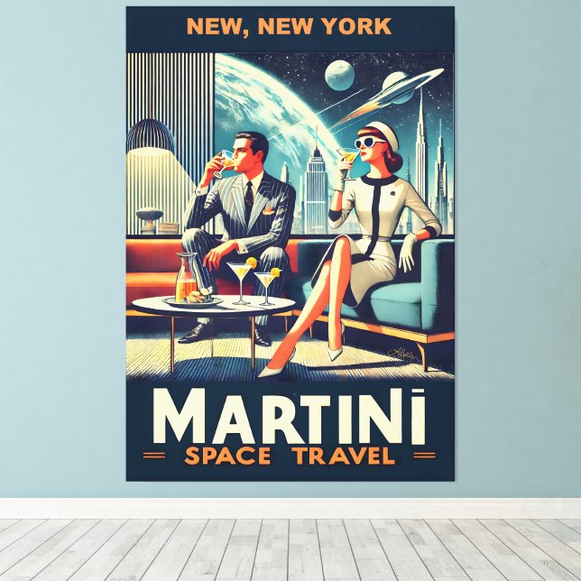 Toile Martini Space Travel Affiches New York (Insitu (Plancher de Bois))