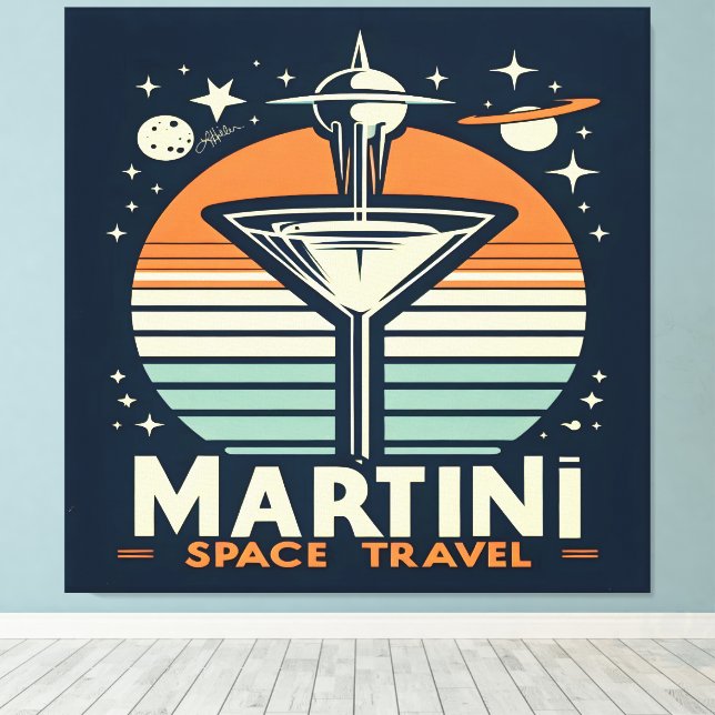 Toile Martini Space Travel Lift Off Logo (Insitu (Plancher de Bois))