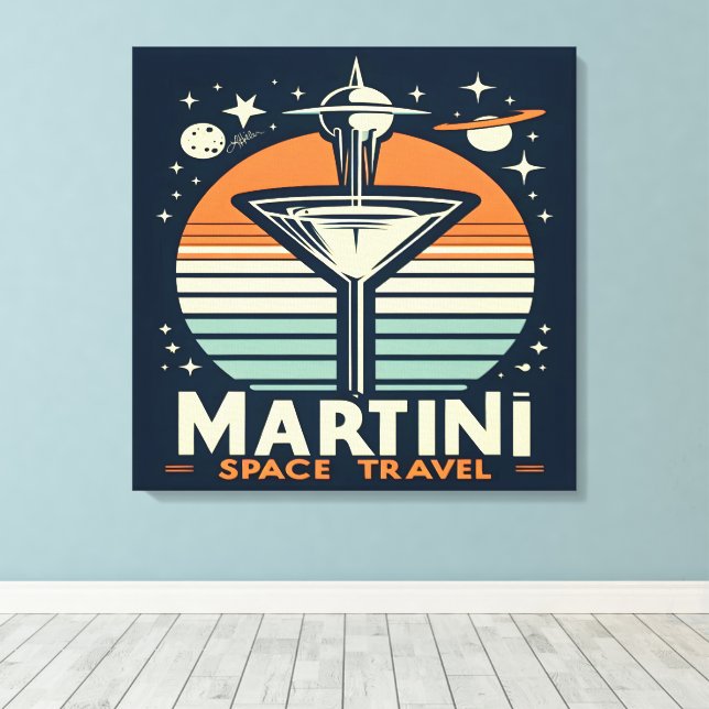 Toile Martini Space Travel Lift Off Logo (Insitu (Plancher de Bois))