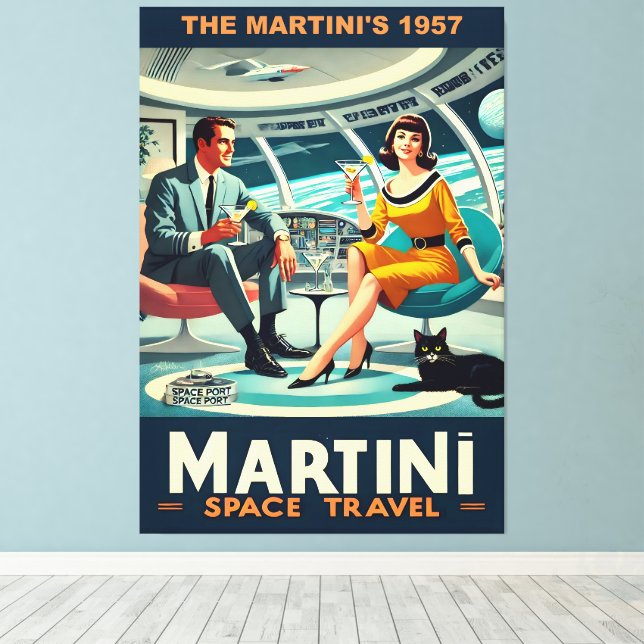 Toile Martini Space Travel Posters The Martini's 1957 (Insitu (Plancher de Bois))