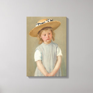 Toile Mary Cassatt - Enfant au chapeau de paille