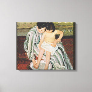 Toile Mary Cassatt Peinture sur le bain de l'enfant