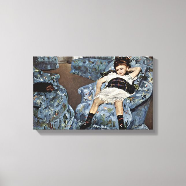 Toile Mary Cassatt - Petite fille en fauteuil bleu (Recto)