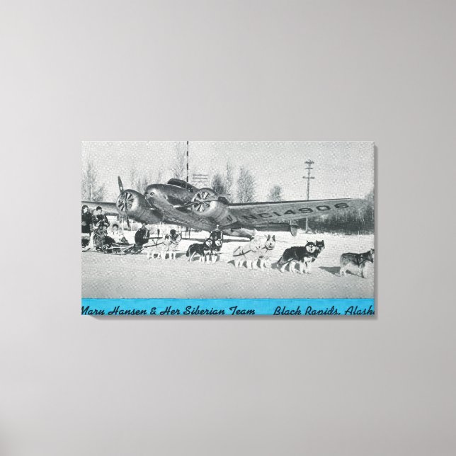 Toile Mary Hansen et Sibériens avec avion (Recto)