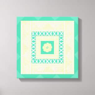 Toile Masi fidjien traditionnel dans les tons d'été