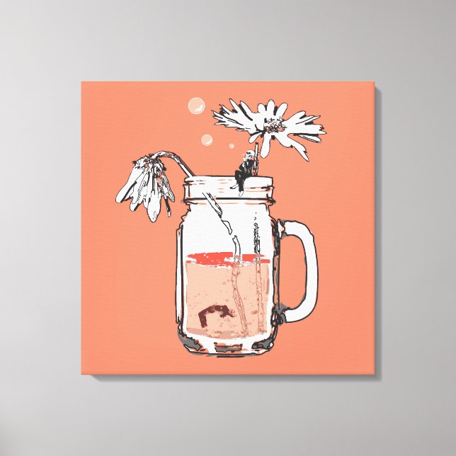 Toile mason jar daisies mort (Recto)
