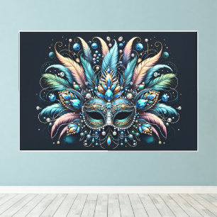 Toile Masque de bijoux à plumes Boho Masquerade