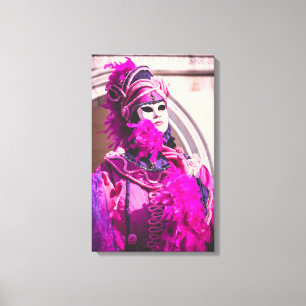 Toile Masque de carnaval pourpre à Venise