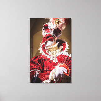 Toile Masque de carnaval rouge en Venise, Italie