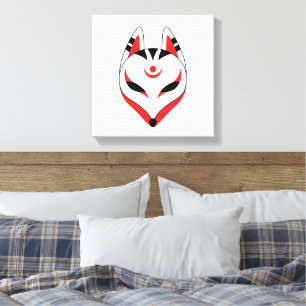 Toile Masque japonais Kitsune Fox