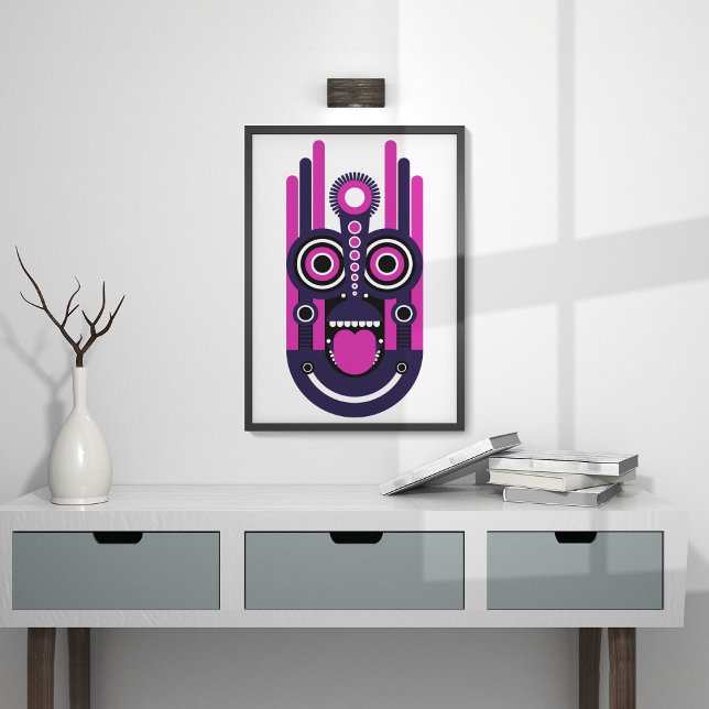 Toile Masque Tiki Rose Violet (Créateur téléchargé)
