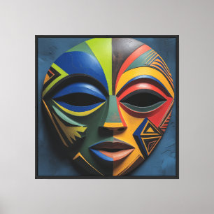 Toile Masque tribal africain cubisme abstrait