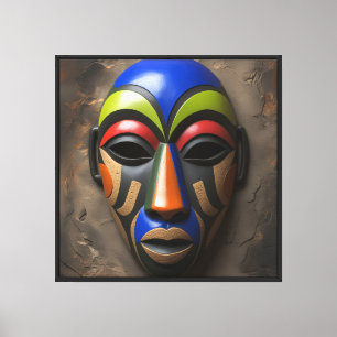 Toile Masque tribal africain Symbolisme géométrique
