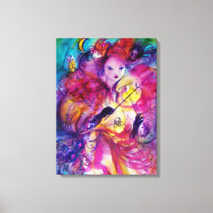 Toile MASQUERADE NUIT Carnaval Musicien Noir Blanc