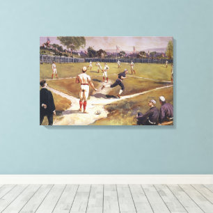 Toile Match de baseball de sport vintage par Henry Sandh