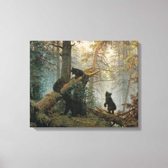 Toile Matin dans une forêt de pins (Ours dans les bois) (Recto)